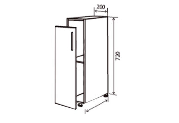 Н1 Полиці + фасад петлі 200х720 Модена VIP-master