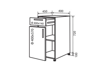 Н23 Тумба 1Ш1Д 40 Модена VIP-master