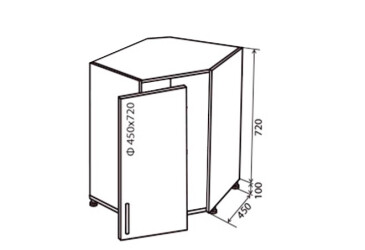Н34 Тумба кутова мийка Модена VIP-master