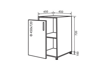 Н4 Тумба 1Д 45 Модена VIP-master