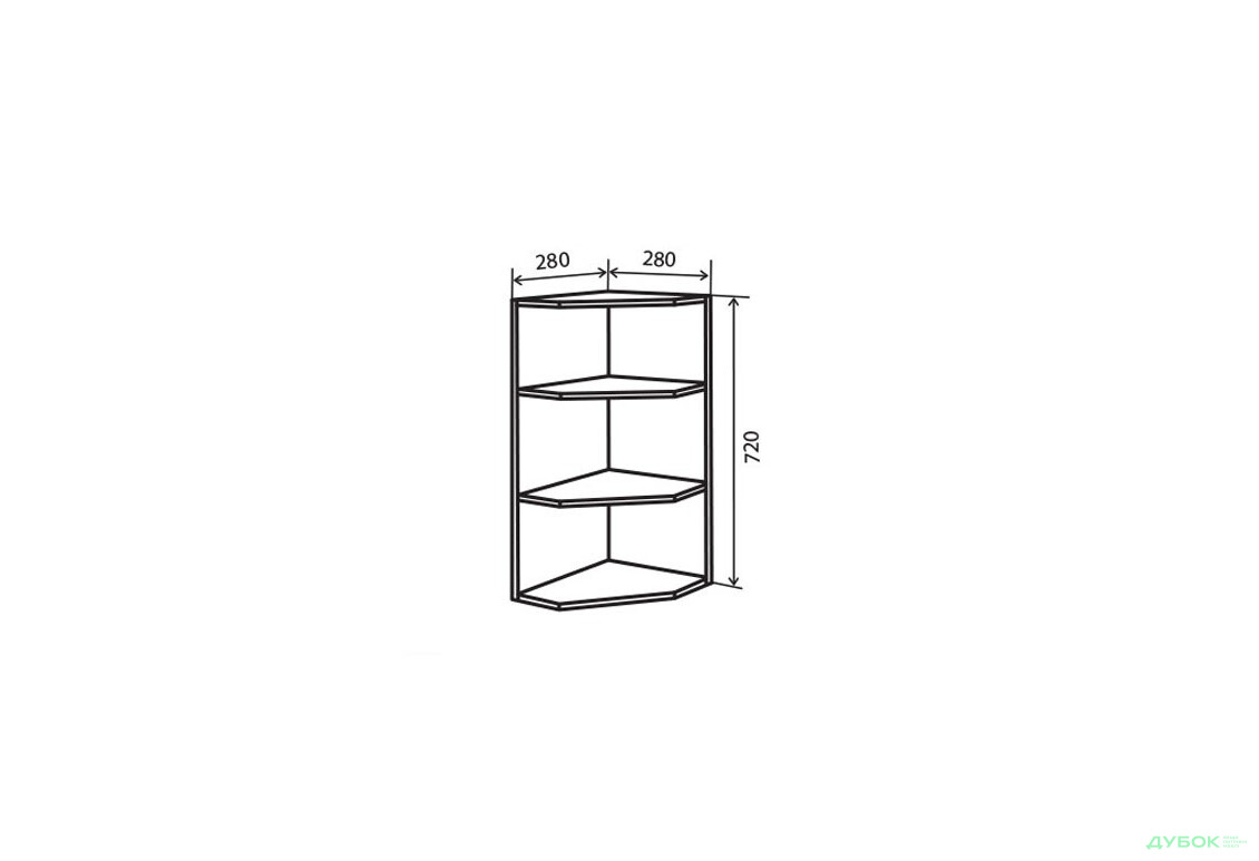 В15 Полиці кутові 72 Модена Люкс VIP-master - Зображення 1 Зображення 1 - В15 Полиці кутові 72 Модена Люкс VIP-master