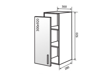 В42 Тумба 1Д 30 Вітрина Модена Люкс VIP-master