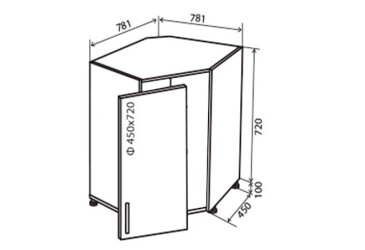 Н34 Тумба кутова мийка Модена Люкс VIP-master