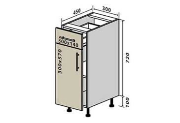 Н22 Тумба 1Ш1Д 30 RioLine / РиоЛайн Глянцевая Вип-Мастер