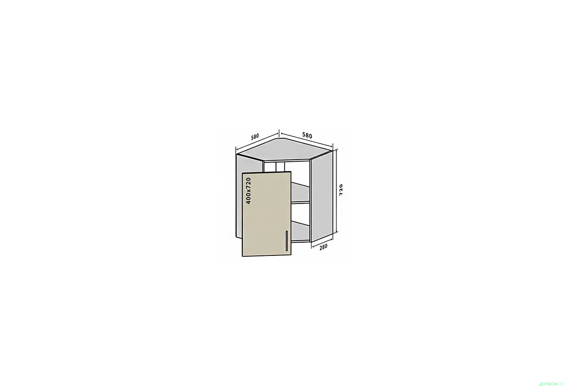 В14 Тумба кутова 1Д RioLine / РіоЛайн Матова VIP-master - Зображення 1 Зображення 1 - В14 Тумба кутова 1Д RioLine / РіоЛайн Матова VIP-master