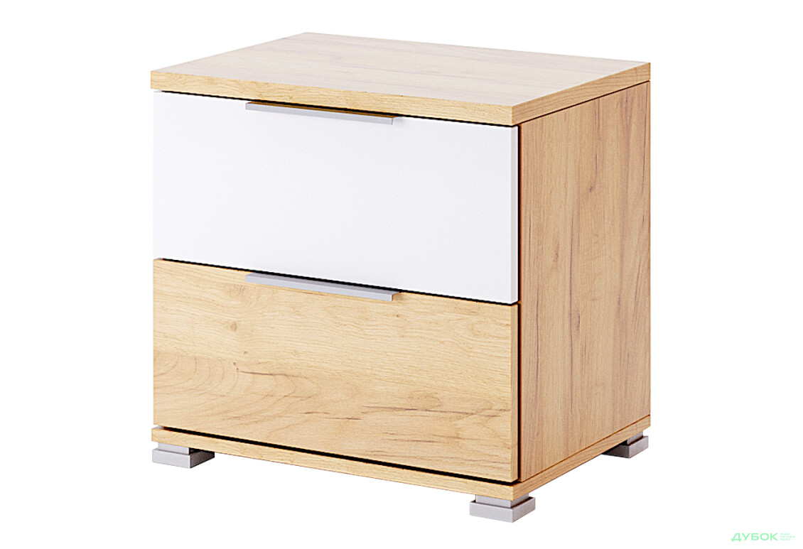 Тумба прикроватная МироМарк Асти с 2 ящиками 50 см Дуб крафт/Белый - Изображение 1 Изображение 1 - Тумба прикроватная МироМарк Асти с 2 ящиками 50 см Дуб крафт/Белый