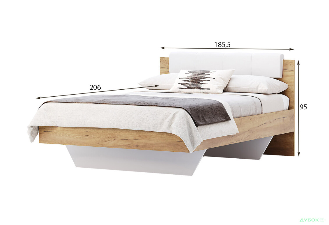 Изображение 4 - Кровать MiroMark Асти (без вклада) 180х200 см, дуб крафт/белый