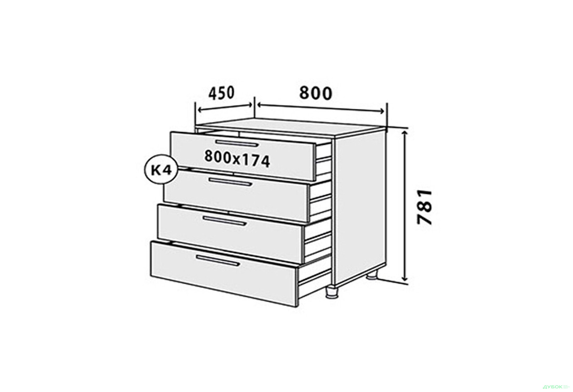 Изображение 3 - Комод VIP-master М15 Соломия с 4 ящиками 80 см