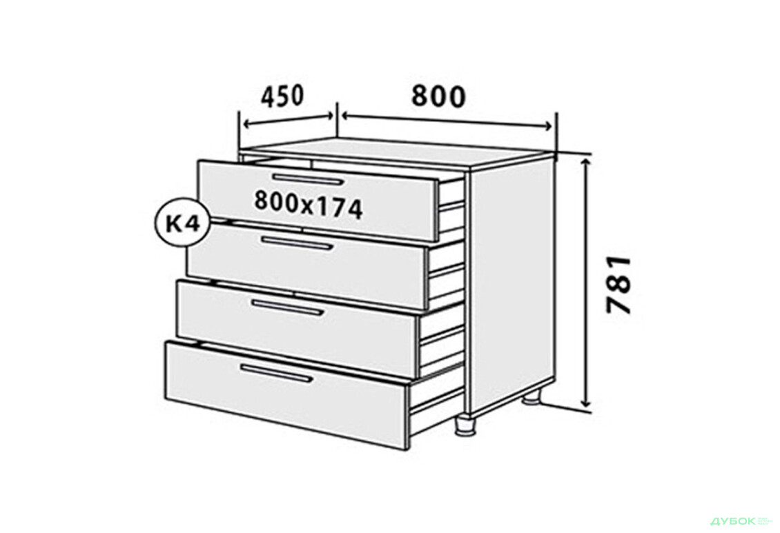Изображение 3 - Комод VIP-master М15 Соломия с 4 ящиками 80 см