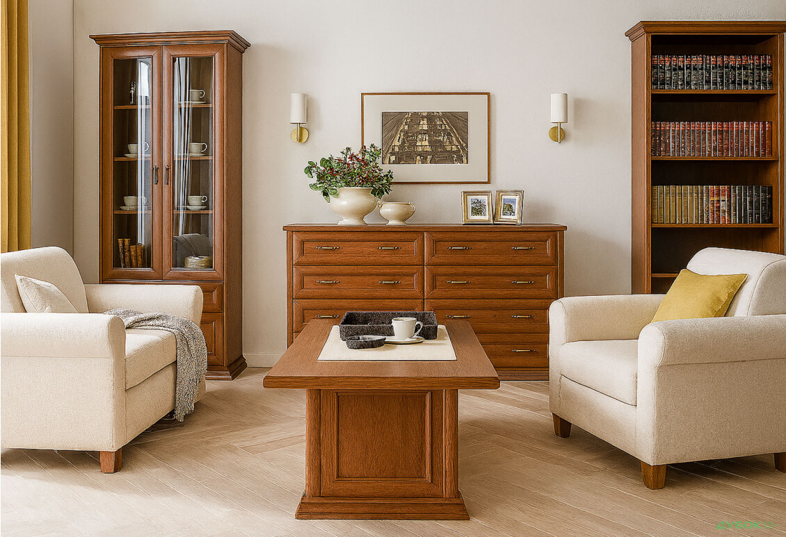 Комплект у вітальню Гербор Соната, каштан - Зображення 1 Зображення 1 - Комплект у вітальню Гербор Соната, каштан