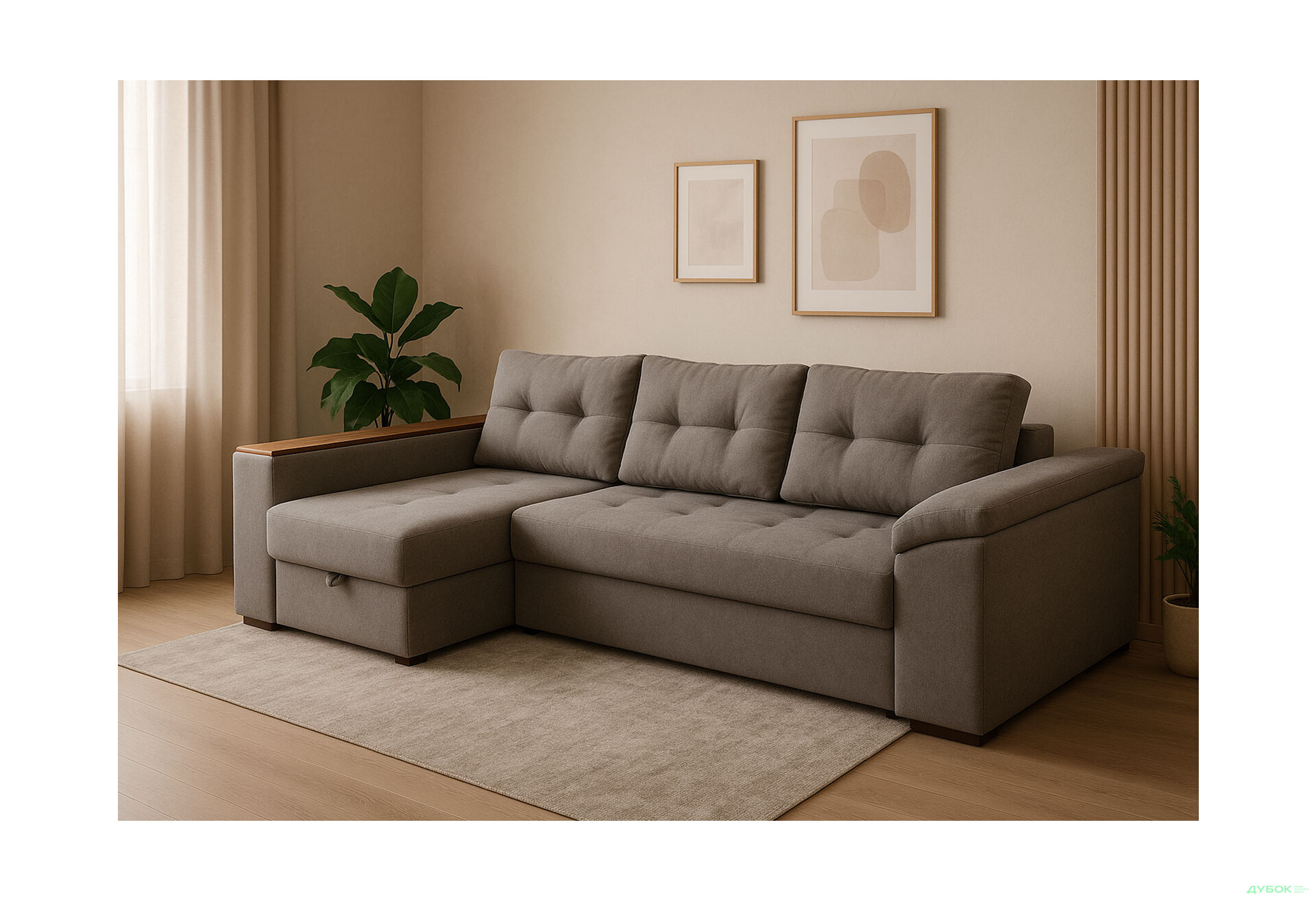 Изображение 2 - Мягкий уголок Вика Техас 255x140 см серый (Балатон 94)