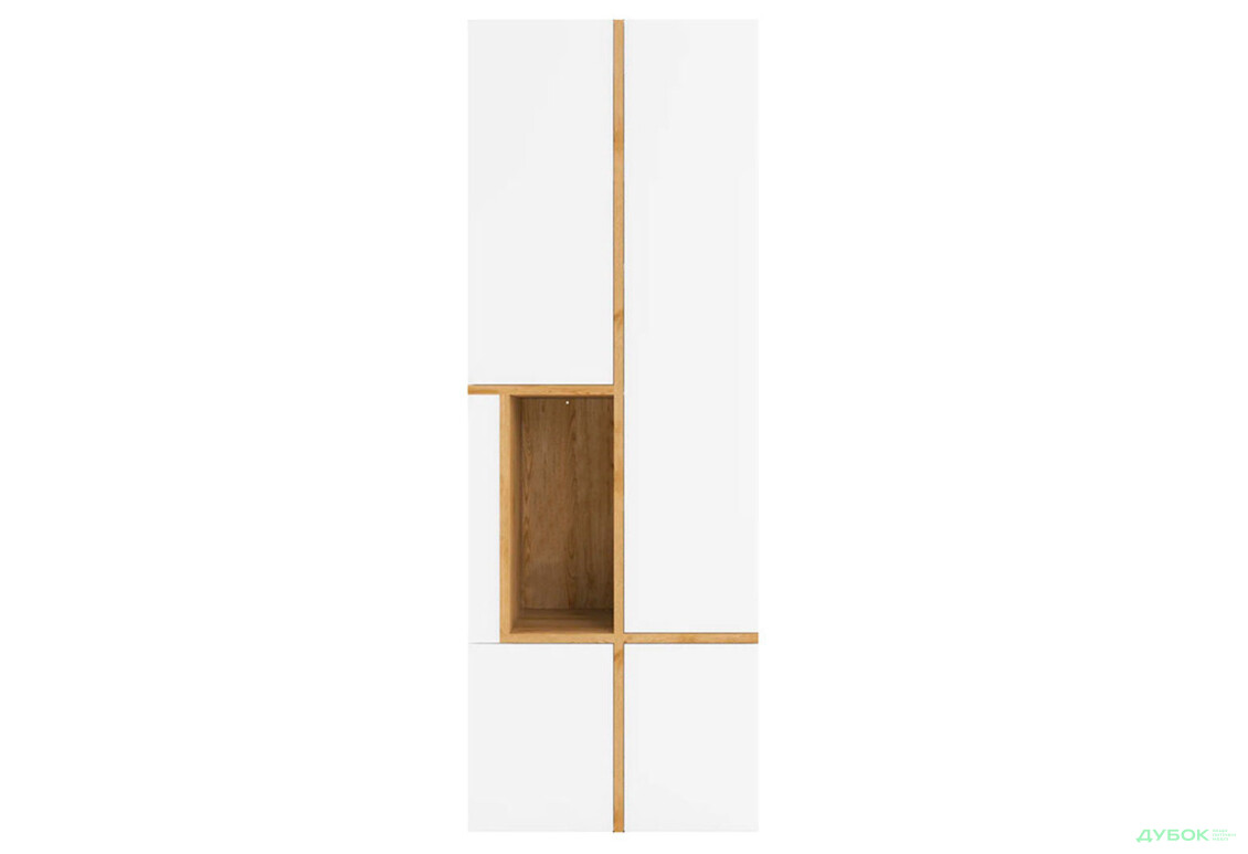 Шкаф-пенал Gerbor холдинг Лайн 4-дверный комбинированный 70 см Белый/ Орех верона