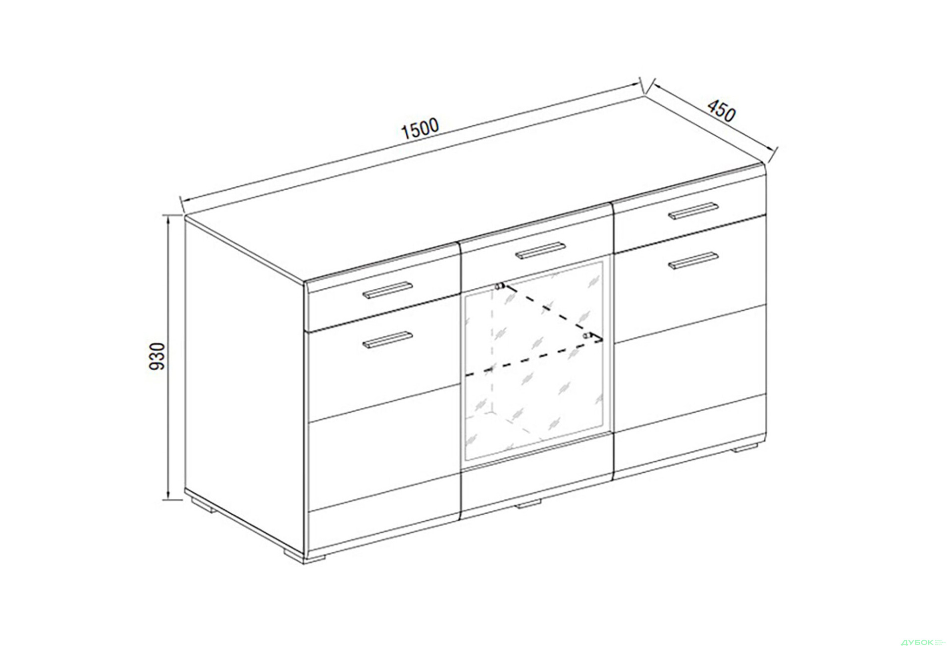 Зображення 2 - Комод 3д2ш (німфеа альба) Россі / Rossy Line Furniture
