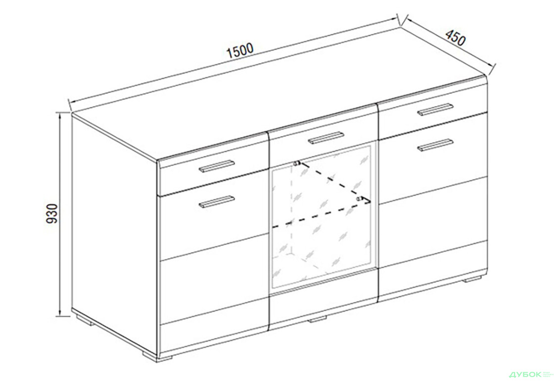 Зображення 2 - Комод 3д2ш (німфеа альба) Россі / Rossy Line Furniture