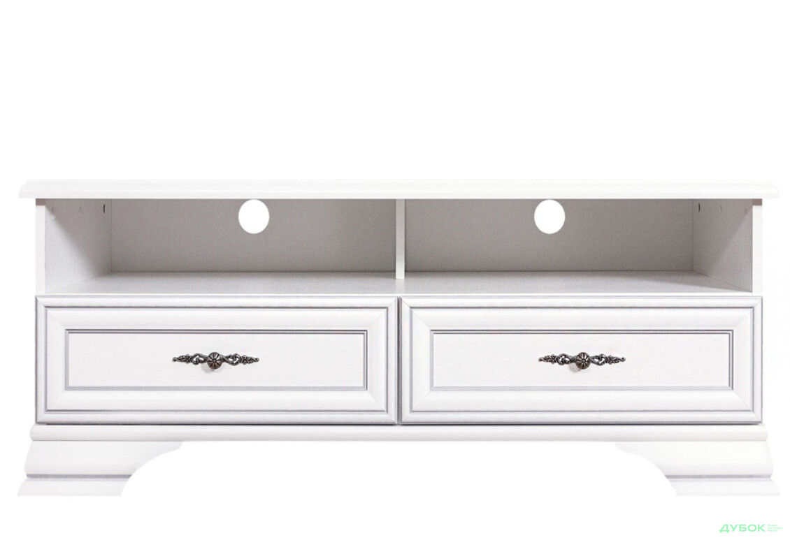 Тумба під ТВ ВМК Кентукі з 2 шухлядами та полицями 125 см Біла - Зображення 1 Зображення 1 - Тумба під ТВ ВМК Кентукі з 2 шухлядами та полицями 125 см Біла