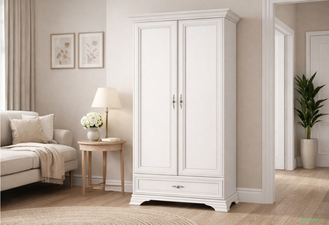 Изображение 2 - Шкаф ВМК Кентукки 2-дверный с ящиком 100 см Белый