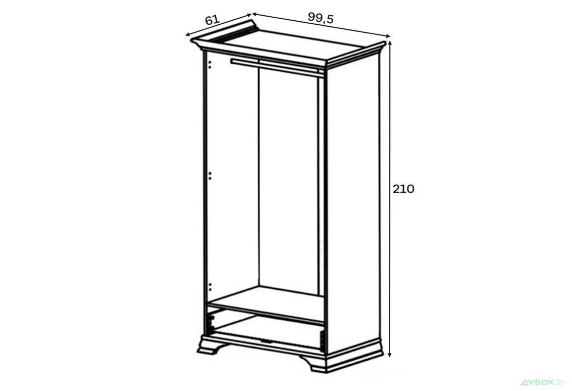 Изображение 3 - Шкаф ВМК Кентукки 2-дверный с ящиком 100 см Белый