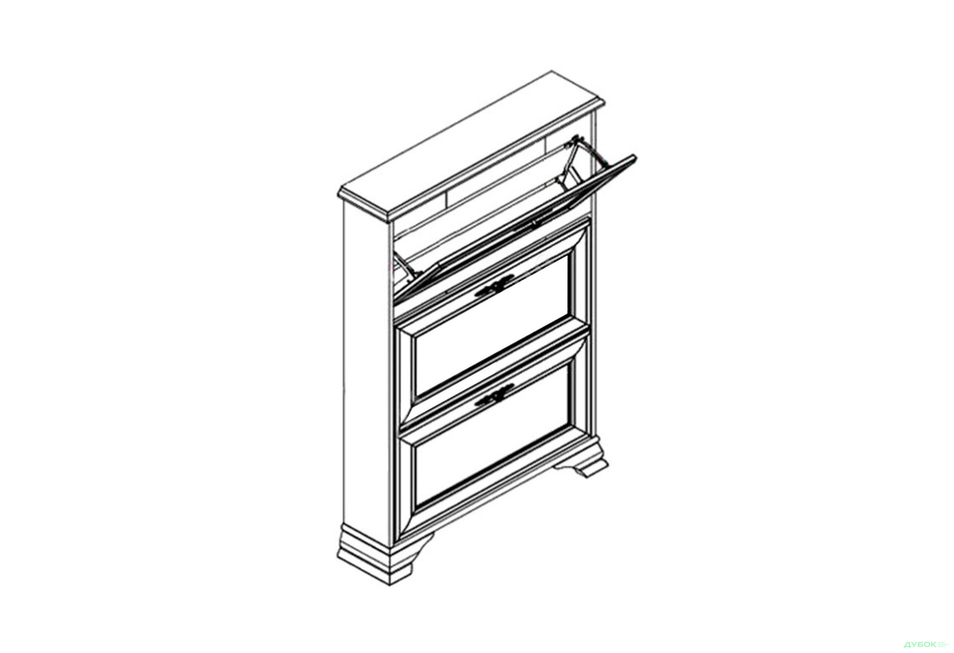 Тумба для взуття ВМК Кентукі з 3 відділеннями 80 см Біла - Зображення 2 Зображення 2 - Тумба для взуття ВМК Кентукі з 3 відділеннями 80 см Біла