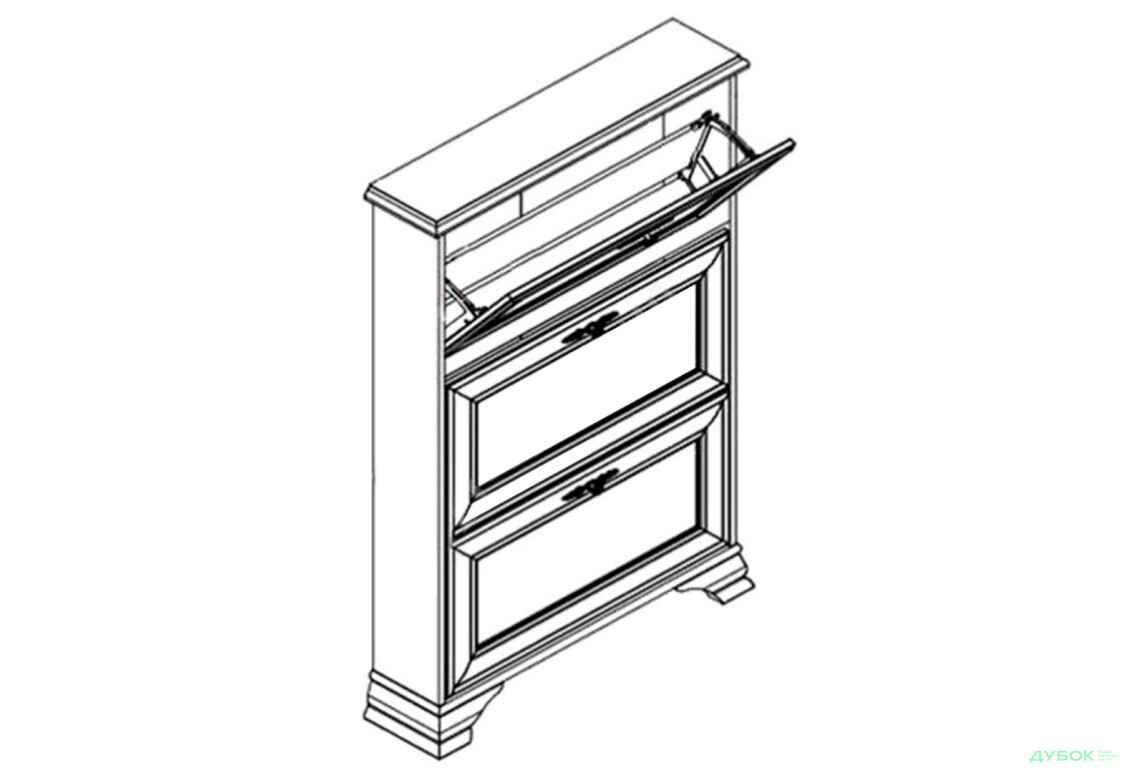 Тумба для взуття ВМК Кентукі з 3 відділеннями 80 см Біла - Зображення 2 Зображення 2 - Тумба для взуття ВМК Кентукі з 3 відділеннями 80 см Біла