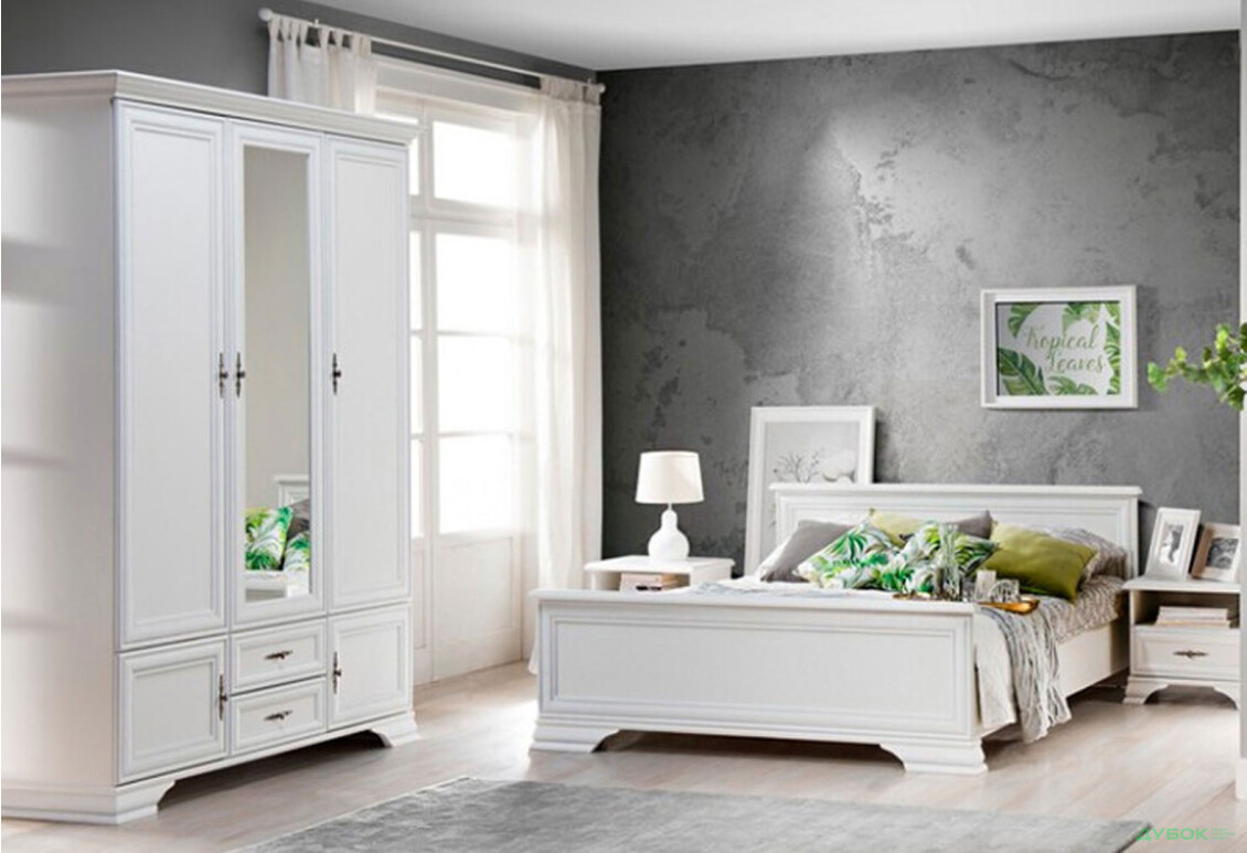 Шафа ВМК Кентукі 5-дверна з 2 шухлядами та дзеркалом 160 см Біла - Зображення 2 Зображення 2 - Шафа ВМК Кентукі 5-дверна з 2 шухлядами та дзеркалом 160 см Біла