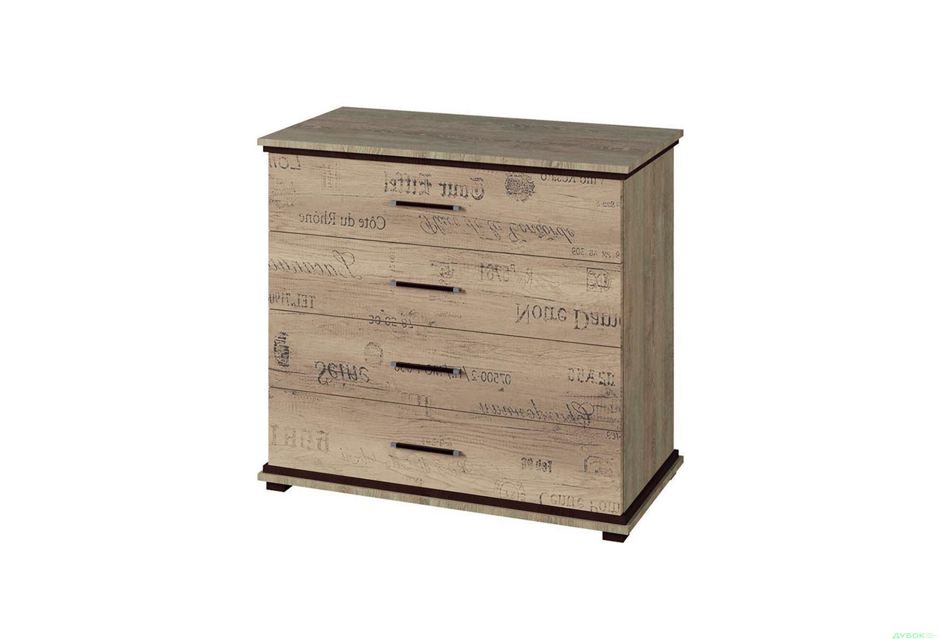 Комод Світ Меблів Палермо з 4 шухлядами 92 см Дуб корабельний - Зображення 1 Зображення 1 - Комод Світ Меблів Палермо з 4 шухлядами 92 см Дуб корабельний