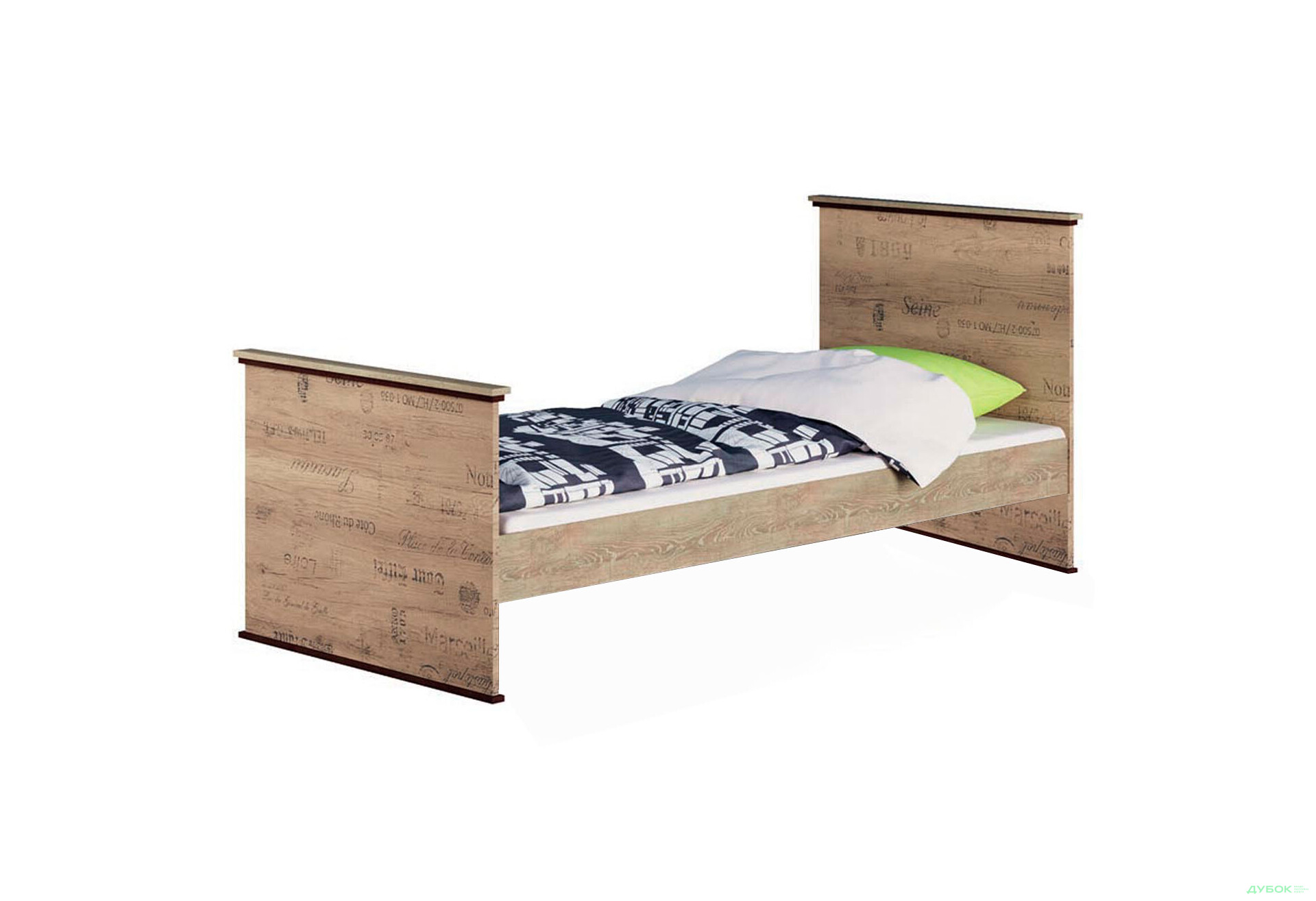 Кровать Svit Mebliv Палермо (без вклада) 90х200 см, дуб корабельний - Изображение 1 Изображение 1 - Кровать Svit Mebliv Палермо (без вклада) 90х200 см, дуб корабельний