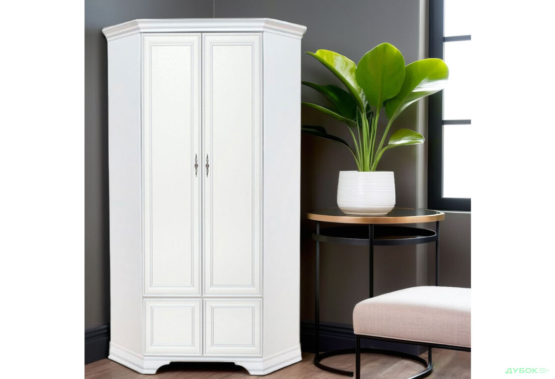 Шкаф угловой ВМК Кентукки 2-дверный 98 см Белый - Изображение 2 Изображение 2 - Шкаф угловой ВМК Кентукки 2-дверный 98 см Белый