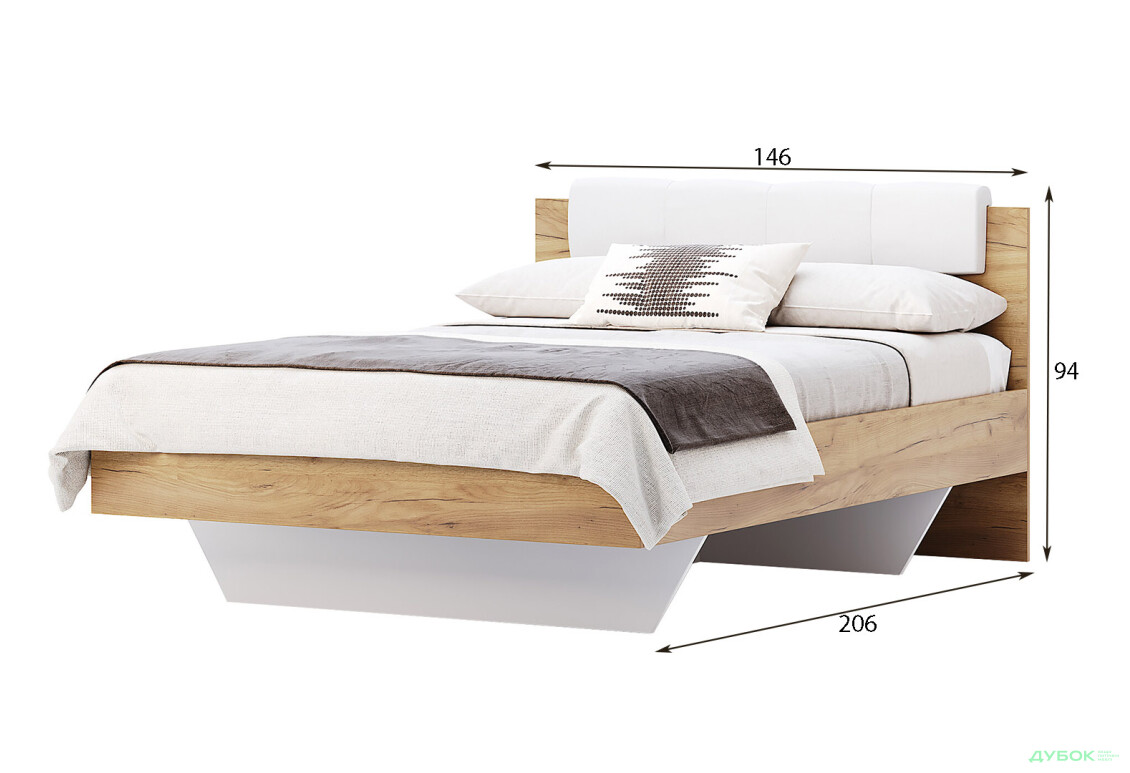 Изображение 4 - Кровать MiroMark Асти (без вклада) 140х200 см, дуб крафт/белый
