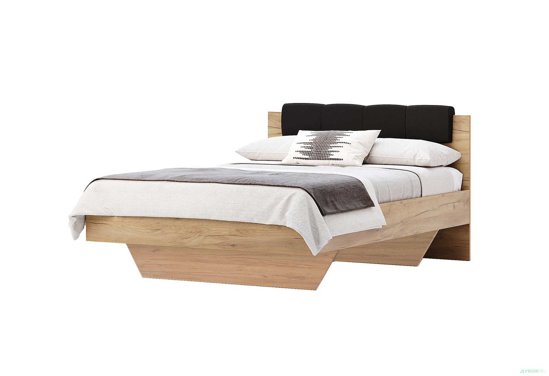 Кровать MiroMark Луна (без вклада) 140х200 см, лава/дуб крафт - Изображение 1 Изображение 1 - Кровать MiroMark Луна (без вклада) 140х200 см, лава/дуб крафт