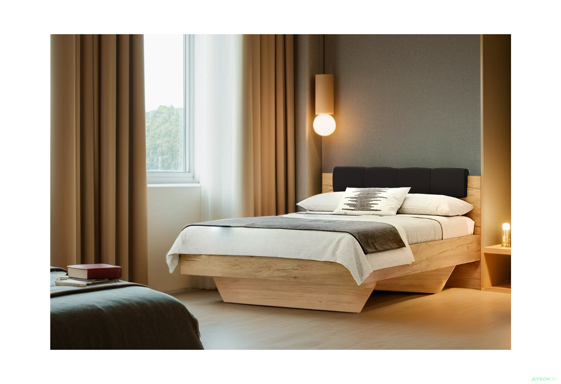 Кровать MiroMark Луна (без вклада) 140х200 см, лава/дуб крафт - Изображение 2 Изображение 2 - Кровать MiroMark Луна (без вклада) 140х200 см, лава/дуб крафт