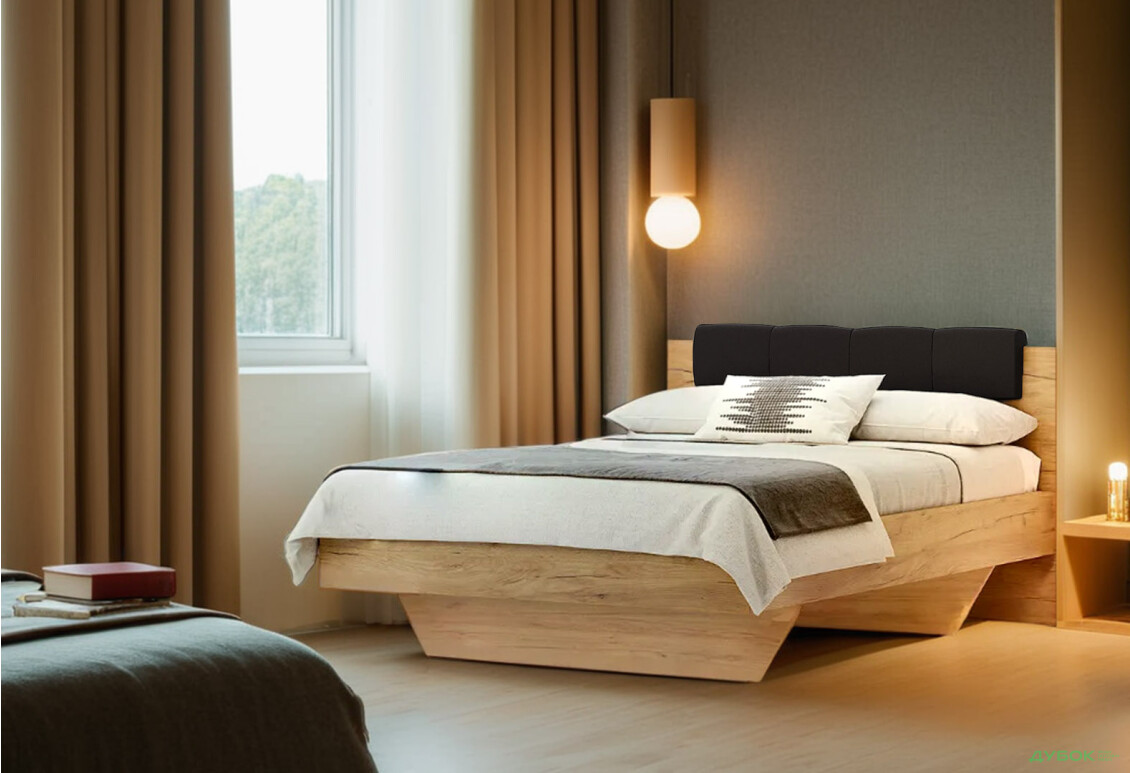 Кровать MiroMark Луна (без вклада) 140х200 см, лава/дуб крафт - Изображение 2 Изображение 2 - Кровать MiroMark Луна (без вклада) 140х200 см, лава/дуб крафт