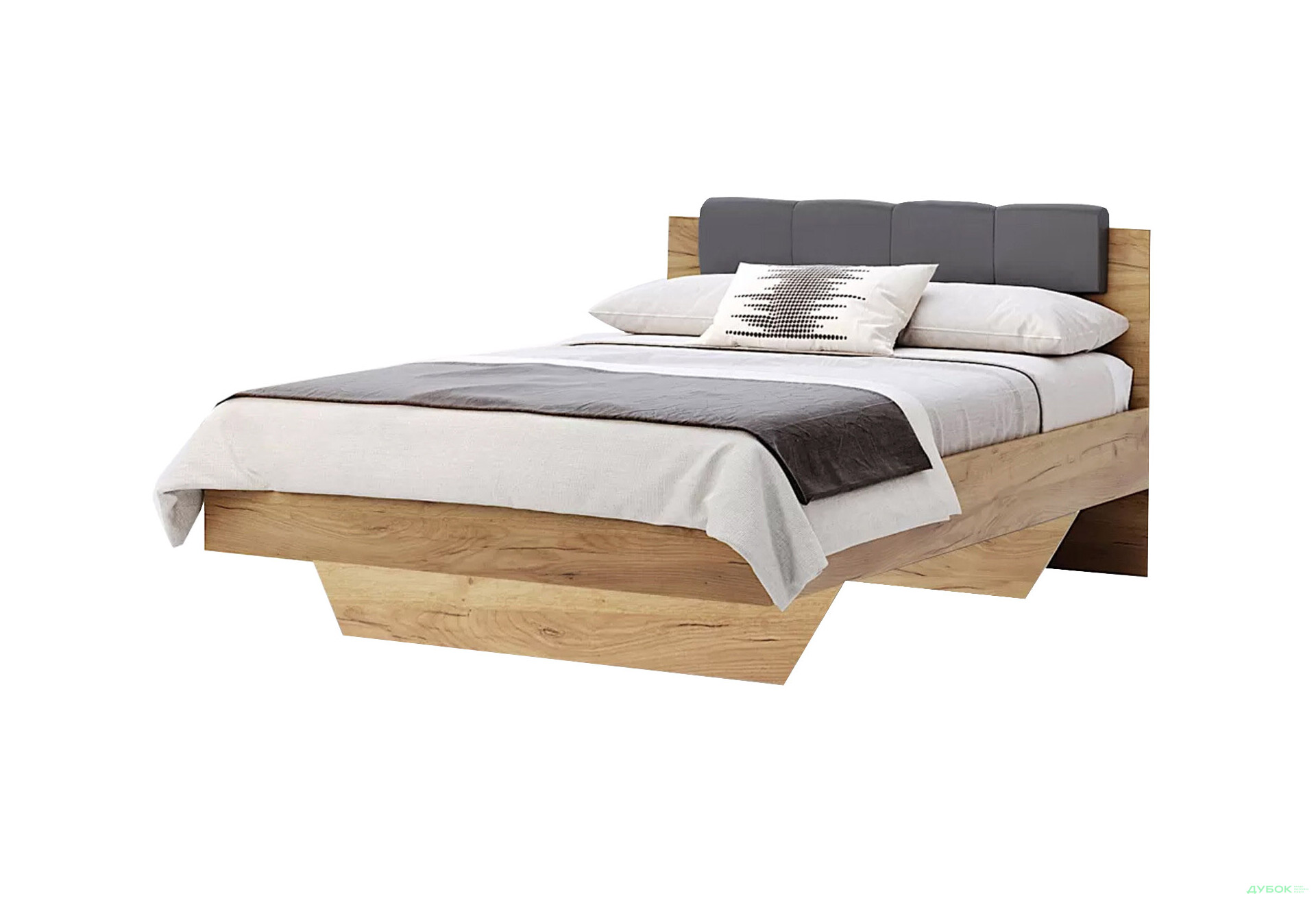 Зображення 1 - Ліжко MiroMark Рамона (без вкладу) 140х200 см, дуб крафт/лава
