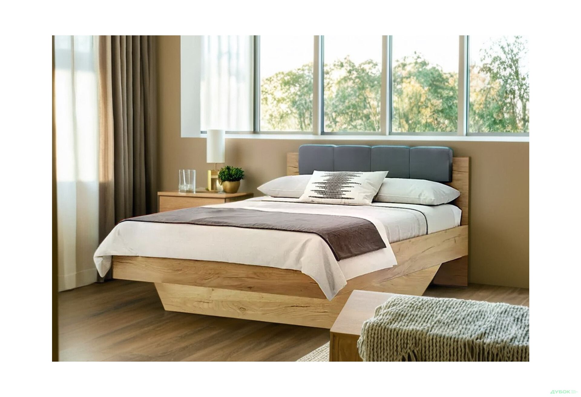 Зображення 2 - Ліжко MiroMark Рамона (без вкладу) 140х200 см, дуб крафт/лава