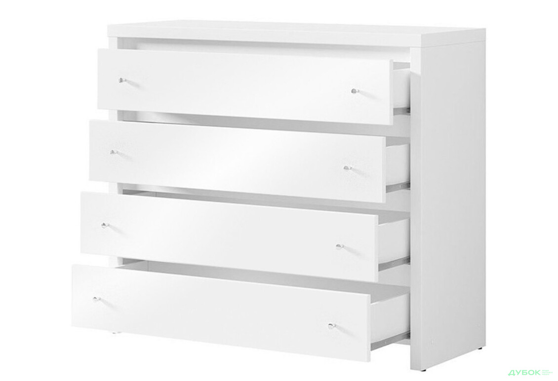 Комод ВМК Крістіна (В) з 4 шухлядами 105 см Білий - Зображення 4 Зображення 4 - Комод ВМК Крістіна (В) з 4 шухлядами 105 см Білий