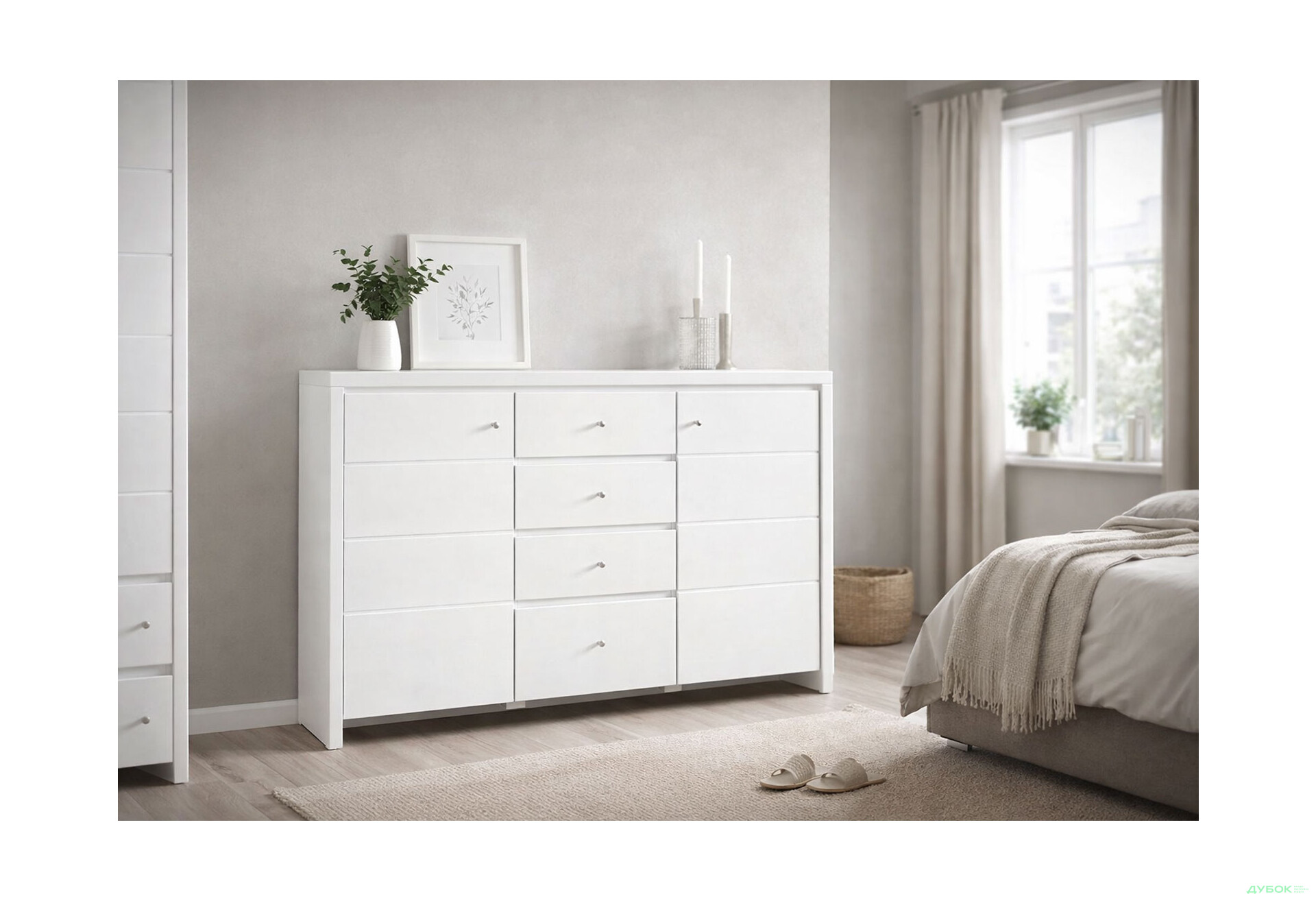 Зображення 2 - Комод ВМК Крістіна 2-дверний з 4 шухлядами143 см Білий