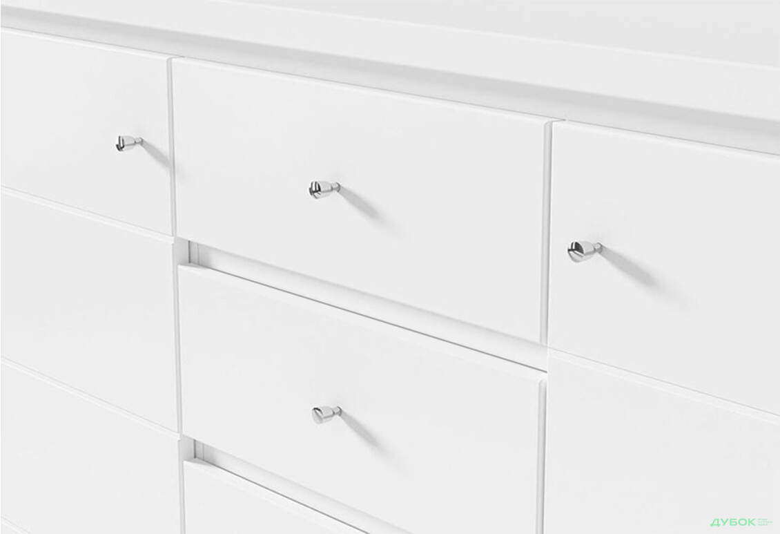 Комод ВМК Кристина 2-дверный с 4 ящиками 143 см Белый - Изображение 4 Изображение 4 - Комод ВМК Кристина 2-дверный с 4 ящиками 143 см Белый