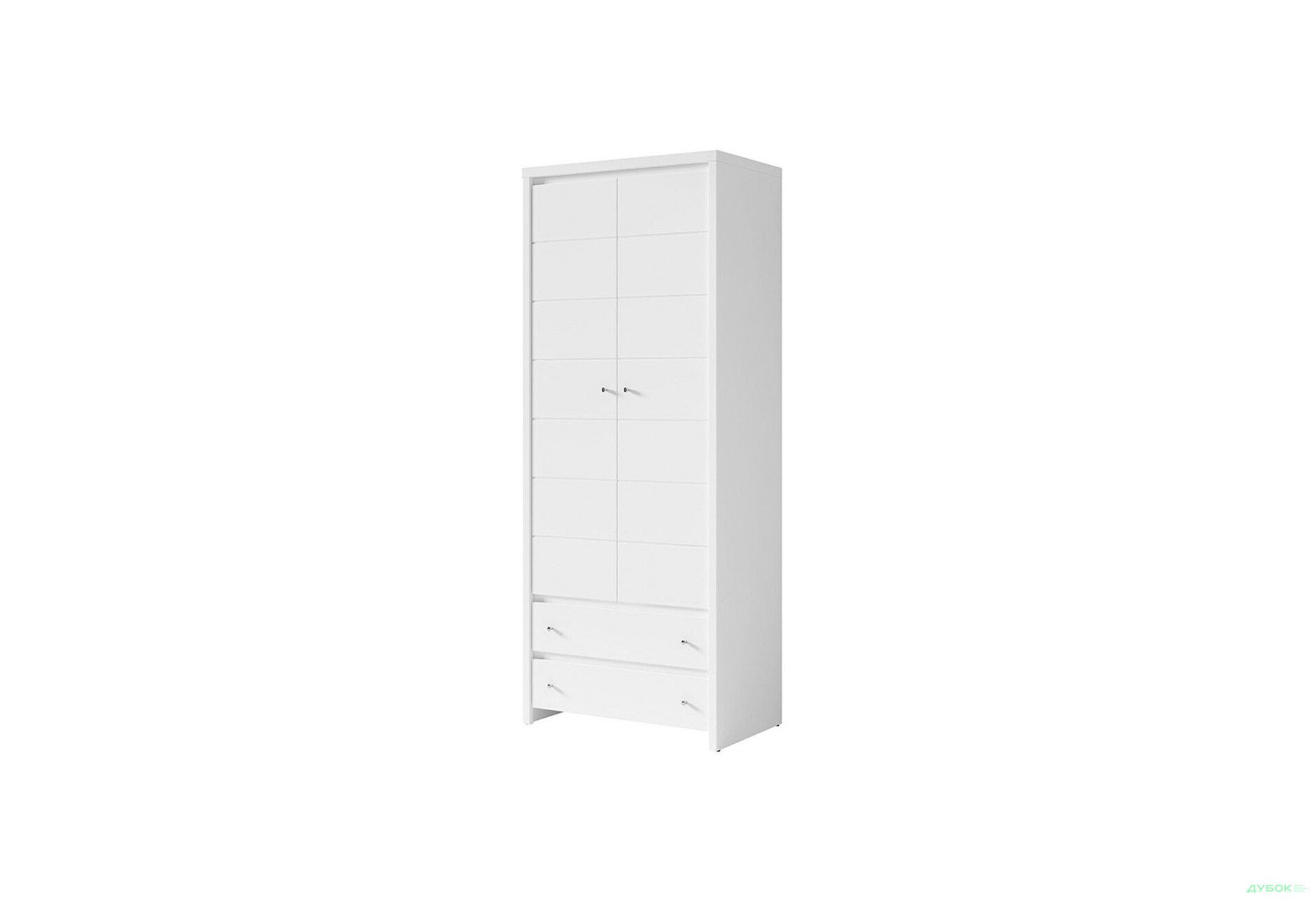 Шафа ВМК Крістіна 2-дверна з 2 шухлядами 90 см Біла - Зображення 1 Зображення 1 - Шафа ВМК Крістіна 2-дверна з 2 шухлядами 90 см Біла