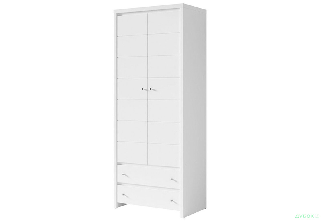 Шафа ВМК Крістіна 2-дверна з 2 шухлядами 90 см Біла - Зображення 1 Зображення 1 - Шафа ВМК Крістіна 2-дверна з 2 шухлядами 90 см Біла