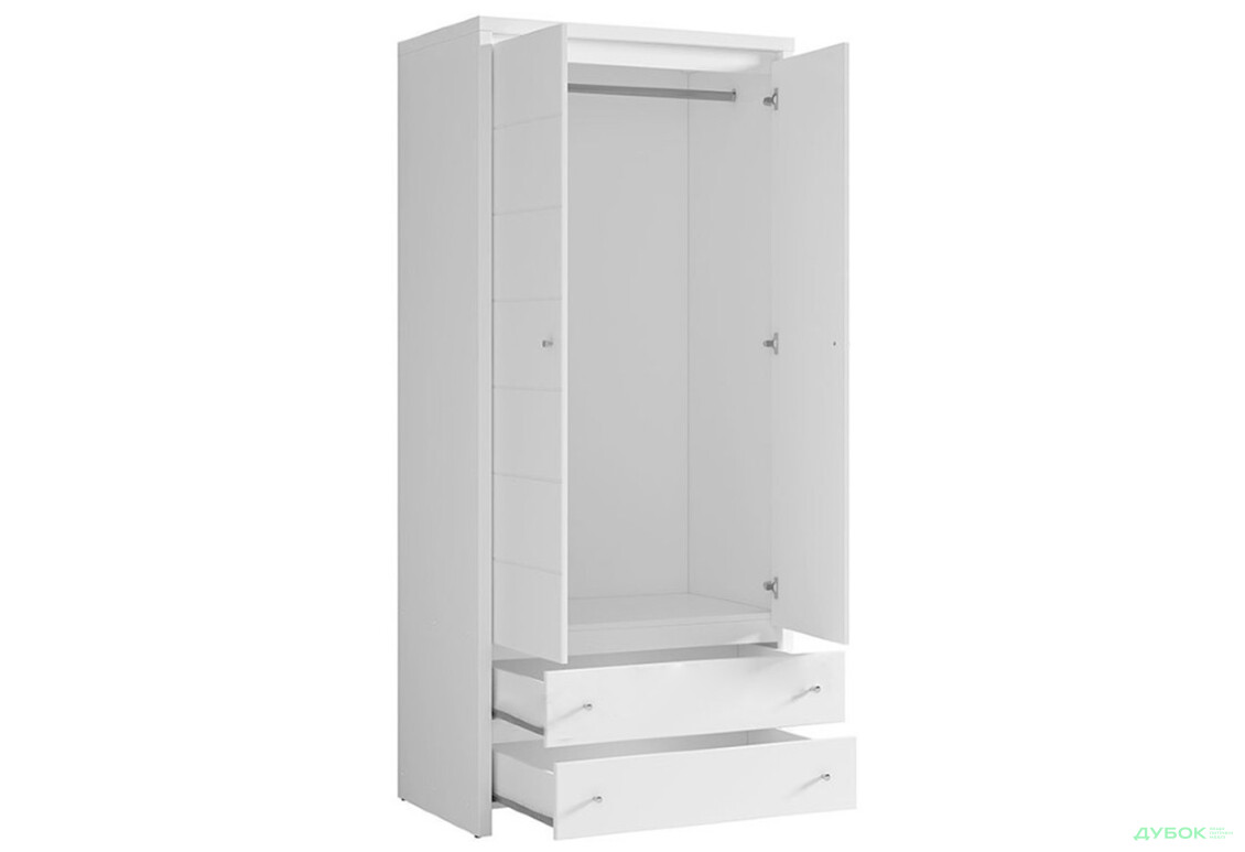 Шафа ВМК Крістіна 2-дверна з 2 шухлядами 90 см Біла - Зображення 3 Зображення 3 - Шафа ВМК Крістіна 2-дверна з 2 шухлядами 90 см Біла