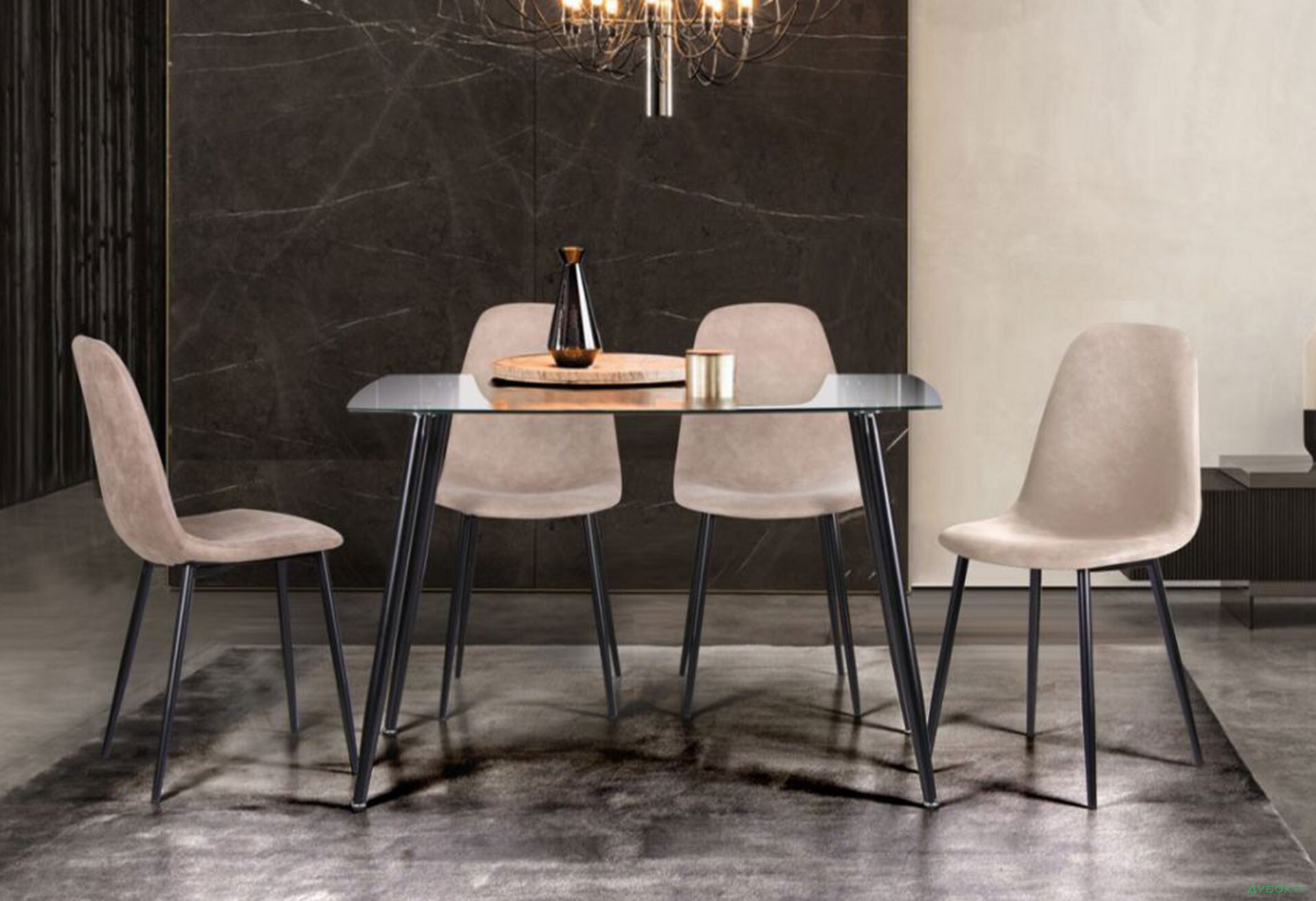 Изображение 19 - Стол обеденный Умберто черный/стекло прозрачное АМФ