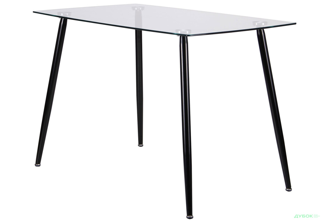 Стол обеденный Умберто черный/стекло прозрачное АМФ