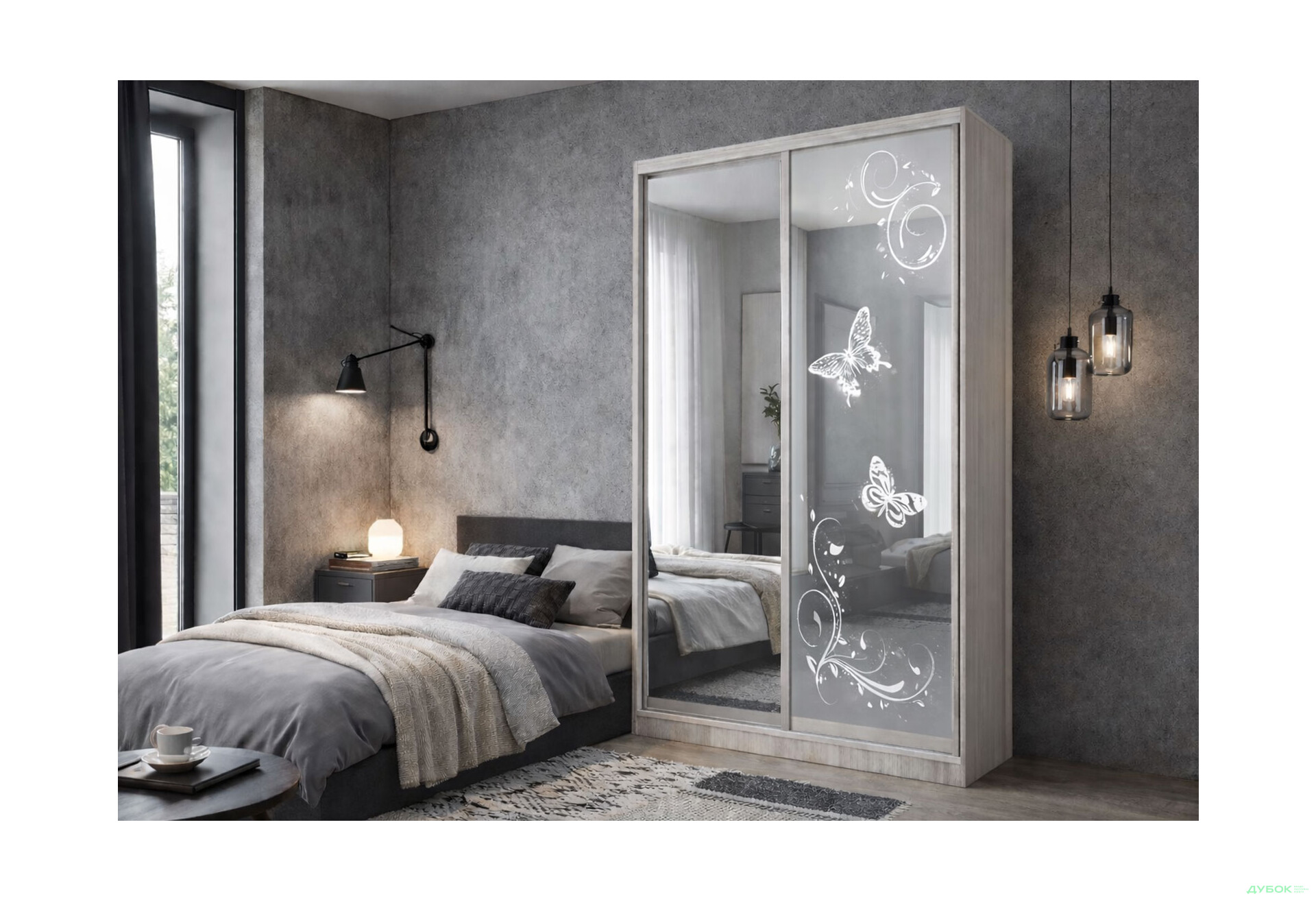 Изображение 2 - Шкаф-купе VIP-master 2-дверный Худ.мат с зеркалом 90 см