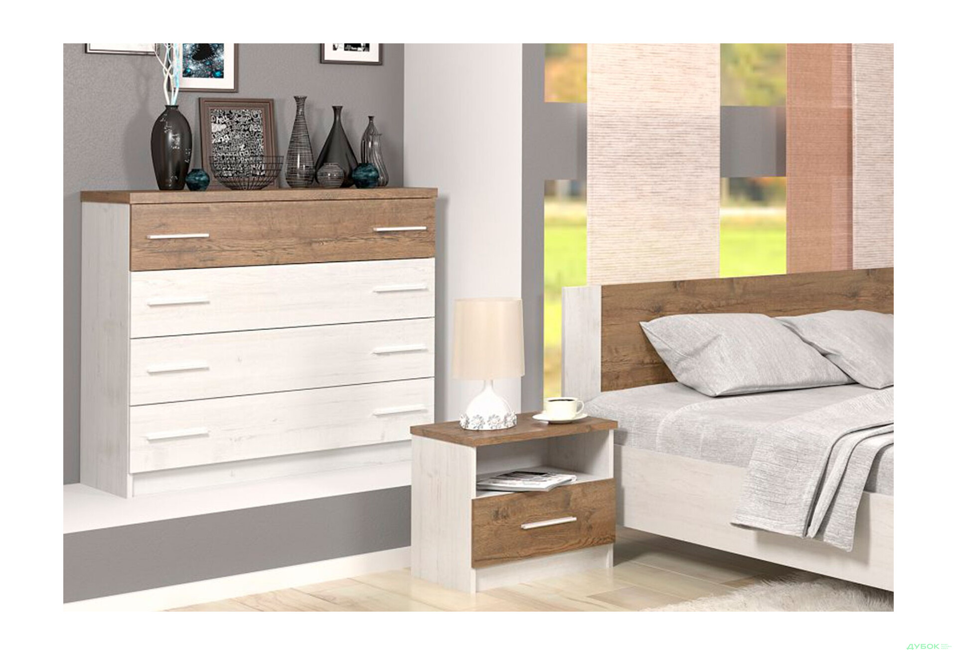 Зображення 3 - Модульна спальня Маркос (дуб апріл) Мебель Сервіс