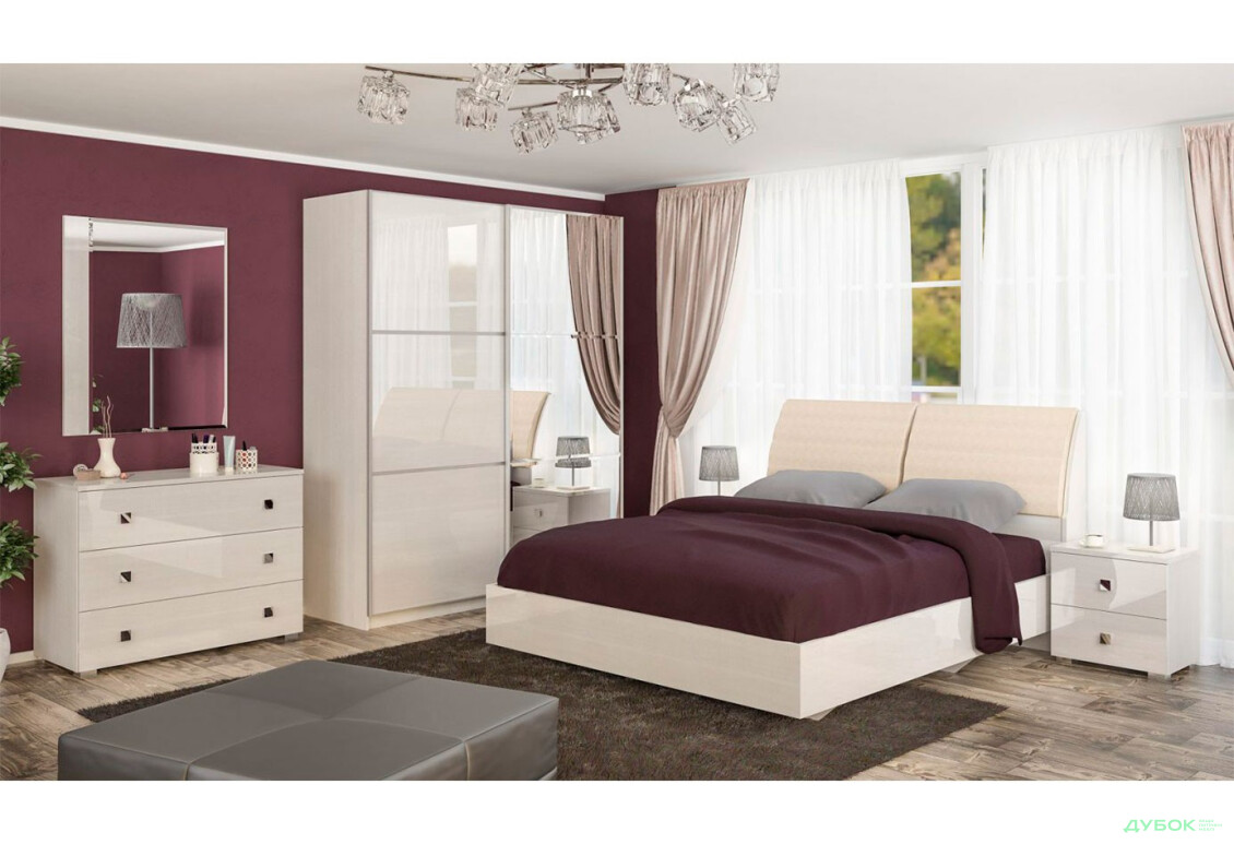 Спальня Лондон Комплект 2D (шафа-купе) Мебель Сервіс