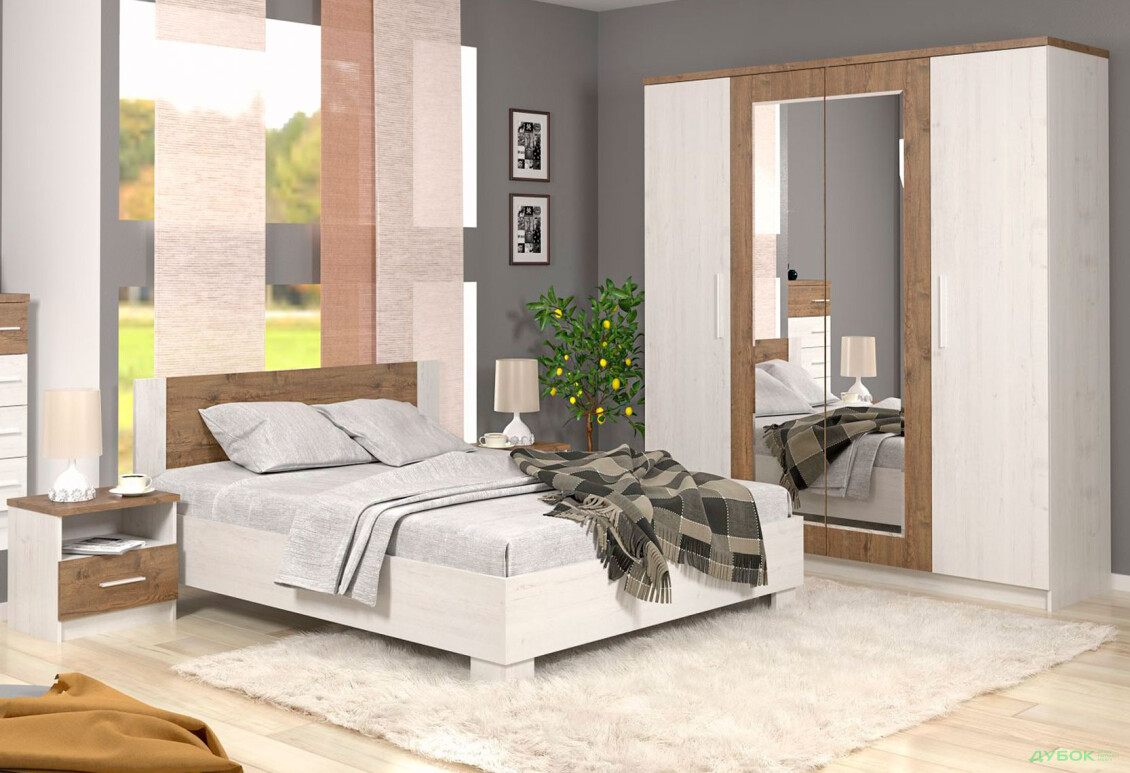 Фото 2 - Спальня Маркос (дуб април) Комплект 4D Мебель Сервис