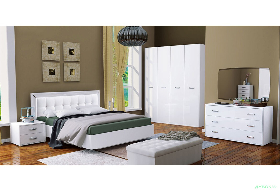 Спальня Бэлла (белая) Комплект 4D МироМарк
