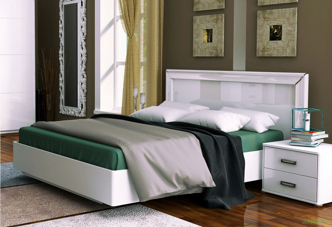 Фото 3 - Спальня Белла (біла) Комплект з шафою-купе 2.0 MiroMark