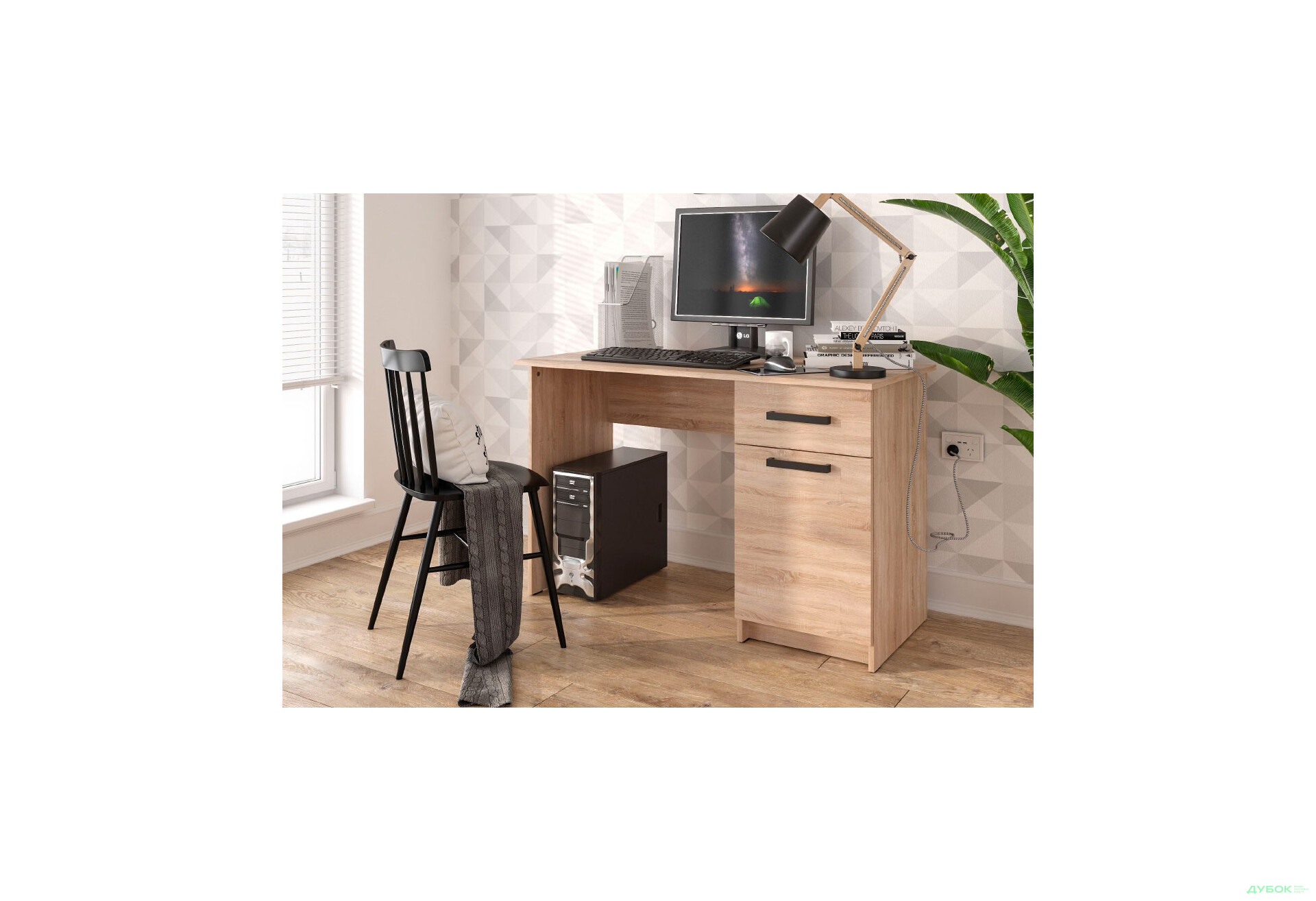 Зображення 7 - Стіл письмовий Kredens furniture СК-2 115x55 см з тумбою і шухлядою