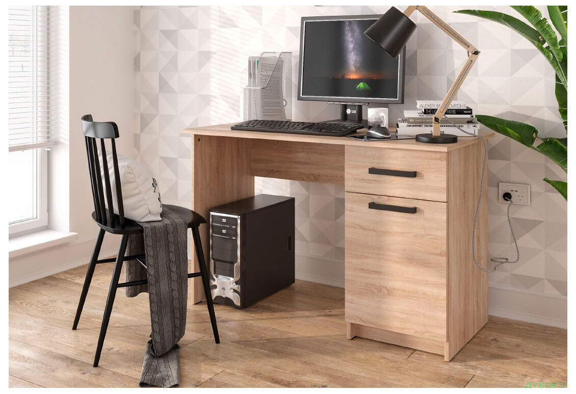 Зображення 7 - Стіл письмовий Kredens furniture СК-2 115x55 см з тумбою і шухлядою