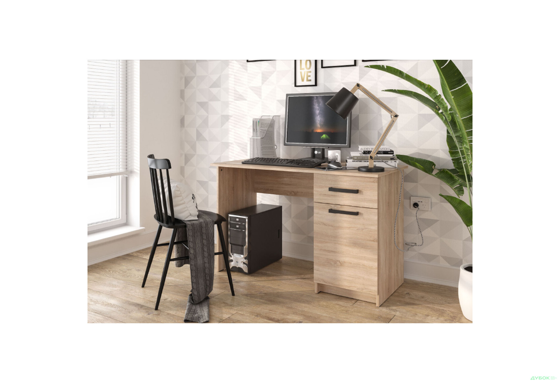 Зображення 5 - Стіл письмовий Kredens furniture СК-2 115x55 см з тумбою і шухлядою